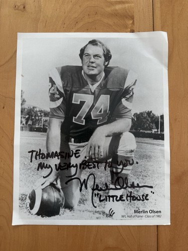Merlin olsen signed autograph - olsen,